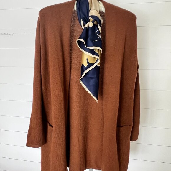 Jenni Kayne Cashmere Sweater Coat Cardigan – Chestnut Brown – Size M - Picture 5 of 7